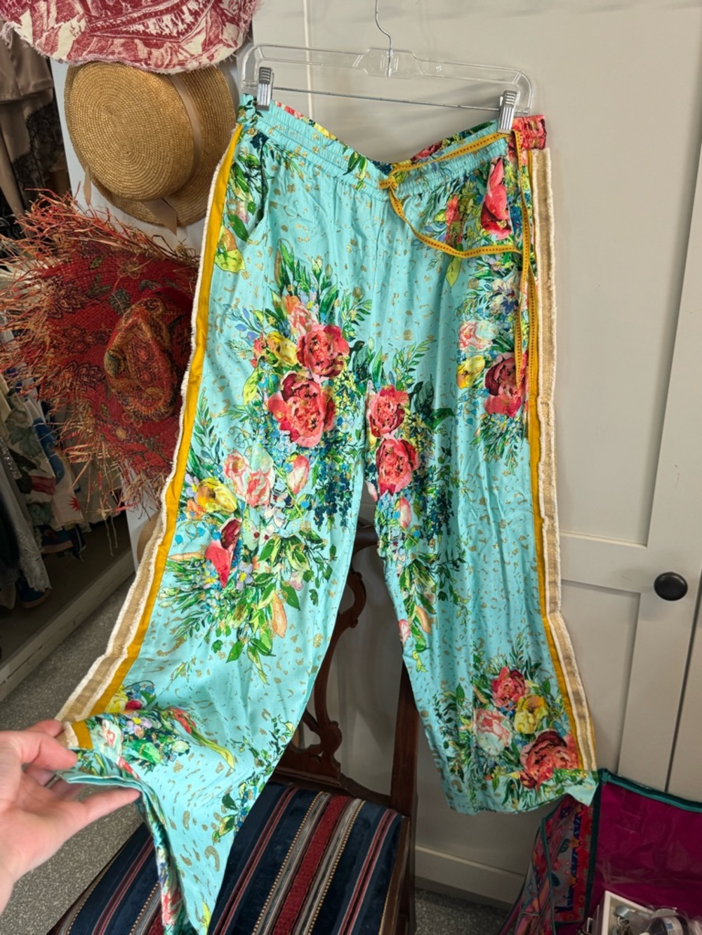 ARATTA Floral Drawstring Lounge Pants - Aqua